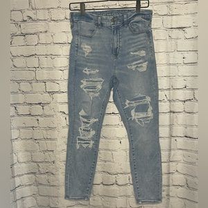 American Eagle Light Wash - Super High Rise - x-short Jeggings